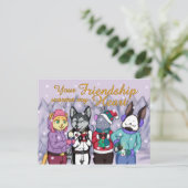 Freundschaft erwärmt das Herz Postkarte (Stehend Vorderseite)