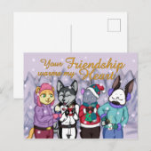 Freundschaft erwärmt das Herz Postkarte (Vorne/Hinten)