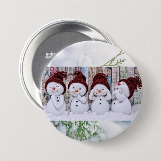 Freundschaft erwärmt einen kalten Tag Button (Vorne & Hinten)