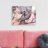 Freundschaft Fairy und Owl Wrapped Canvas Print Leinwanddruck (Insitu (Wohnzimmer))