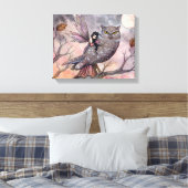 Freundschaft Fairy und Owl Wrapped Canvas Print Leinwanddruck (Insitu (Schlafzimmer))