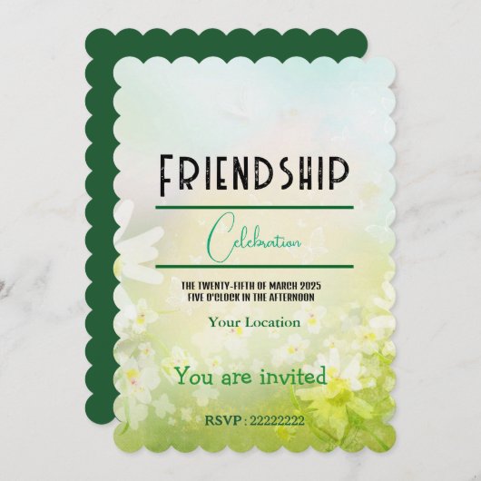 Freundschaft feiern einladung (Vorne/Hinten)