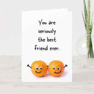 Freundschaft Funny Two Orange Googly Eyes Spaß Feiertagskarte