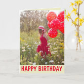 Freundschaft Geburtstagskarte, Naturdame & Balloon Karte (Gelbe Blume)