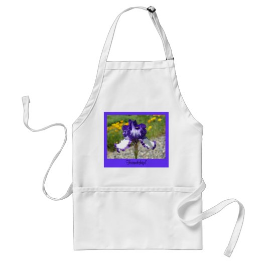 Freundschaft! Geschenke Lila Iris Blume Qualität S Schürze (Vorne)