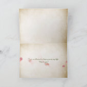 Freundschaft gesegnete Blumenstruktur Dankeskarte (Innenseite)