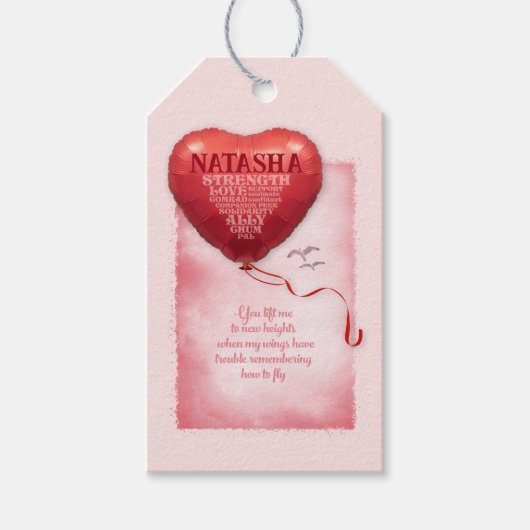 Freundschaft Heart Balloon Geschenkanhänger (Vorderseite)