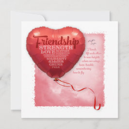 Freundschaft Heart Balloon Karte
