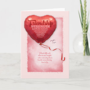 Freundschaft Heart Balloon Karte