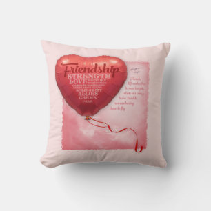 Freundschaft Heart Balloon Kissen