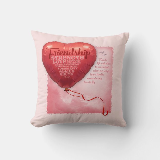 Freundschaft Heart Balloon Kissen (Vorderseite)