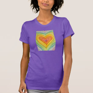 Freundschaft Herzstück Rainbow Liebe Custom Art T T-Shirt