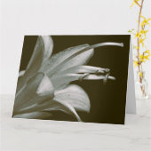 Freundschaft Hosta Blume, Elegante Vintag Sepia Karte (Gelbe Blume)