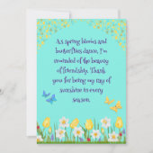 Freundschaft im Springtime Dankeskarte (Vorderseite)