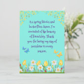 Freundschaft im Springtime Dankeskarte (Stehend Vorderseite)