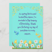 Freundschaft im Springtime Dankeskarte (Vorne/Hinten)