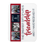 Freundschaft inspirierend mit Namen und Fotos Magnet (Vertikal)