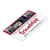 Freundschaft inspirierend mit Namen und Fotos Magnet (Linke Seite)