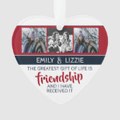 Freundschaft inspirierendes Zitat mit Namen und Fo Ornament (Vorderseite)