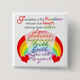 Freundschaft ist das Regenbogendesign-Sprichwort d Button