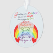 Freundschaft ist das Regenbogendesign-Sprichwort d Ornament (Vorderseite)