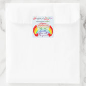 Freundschaft ist das Regenbogendesign-Sprichwort d Quadratischer Aufkleber (Tasche)