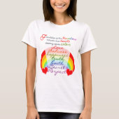 Freundschaft ist das Regenbogendesign-Sprichwort d T-Shirt (Vorderseite)