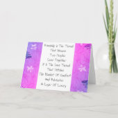 Freundschaft ist das Thema Karte (Vorderseite)