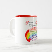 Freundschaft ist der Regenbogen BESTE FREUNDIN Zweifarbige Tasse (Vorderseite Links)