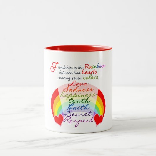 Freundschaft ist der Regenbogen BESTE FREUNDIN Zweifarbige Tasse (Mittel)