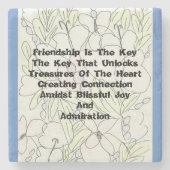 Freundschaft ist der Schlüssel Steinuntersetzer (Vorderseite)