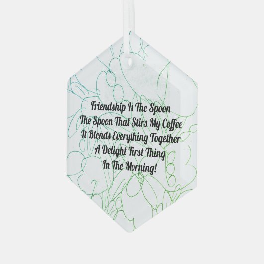 Freundschaft ist der Spoon Ornament Aus Glas (Vorderseite Links)