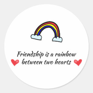 Freundschaft ist ein Regenbogen Runder Aufkleber