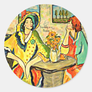 Freundschaft ist ein Segen Runder Aufkleber