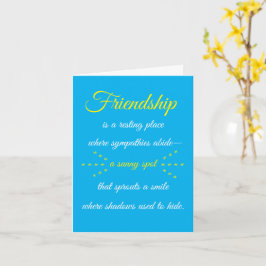 Freundschaft ist eine Grußkarte für einen Ruheplat Karte