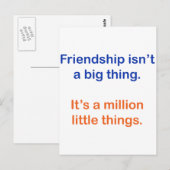 Freundschaft ist keine große Sache. Postkarte (Vorne/Hinten)