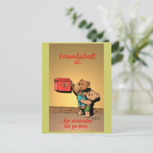 Freundschaft ist... postkarte (Stehend Vorderseite)
