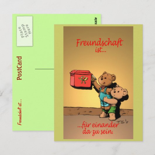 Freundschaft ist... postkarte (Vorne/Hinten)