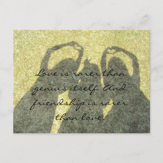 Freundschaft ist selten als Liebe Postkarte (Vorderseite)