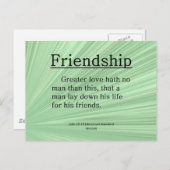 Freundschaft John 15:13 Postkarte (Vorne/Hinten)