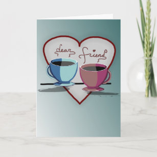 Freundschaft Kaffeekuchen Valentinstag Card Feiertagskarte
