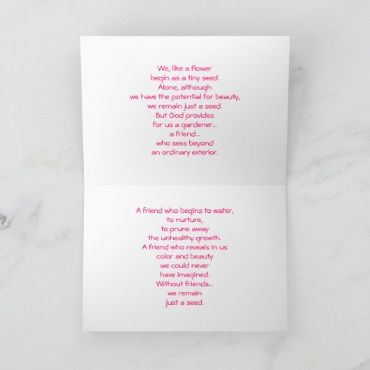 Freundschaft Karte (Innenseite)