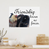 FREUNDSCHAFT KENNT KEINE FENZEN - ZIEGE - ROOSTER POSTER (Küche)
