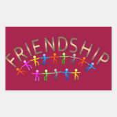 Freundschaft, Kids-Holding-Handdesign Rechteckiger Aufkleber (Vorderseite)