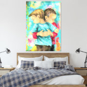 Freundschaft - Kindesdrücke - Liebe des Friedens - Leinwanddruck (Insitu (Schlafzimmer))