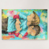 Freundschaft - Kindesdrücke - Liebe des Friedens - Puzzle (Horizontal)