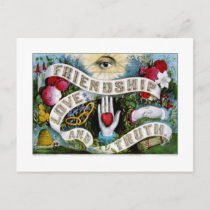Freundschaft, Liebe und Wahrheit (1874) Postkarte