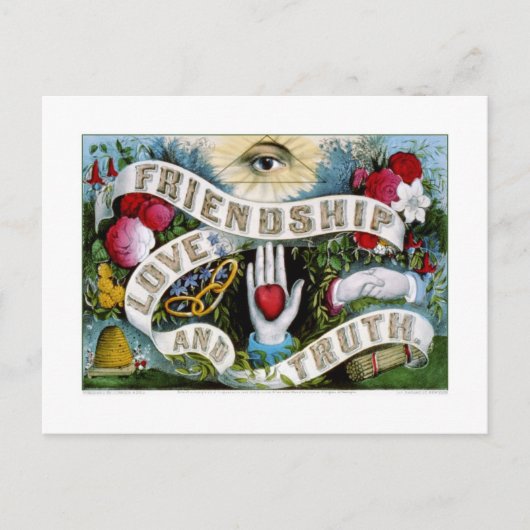 Freundschaft, Liebe und Wahrheit (1874) Postkarte (Vorderseite)