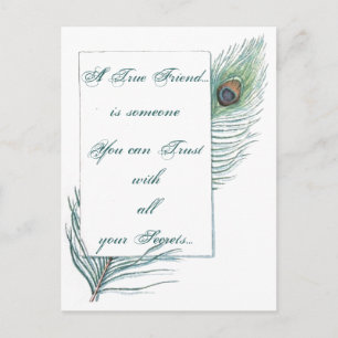 Freundschaft Liebe Zitat Inspirierender Pfau Postkarte
