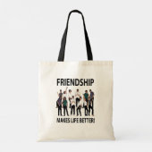 Freundschaft macht das Leben freundlicher Tragetasche (Rückseite)